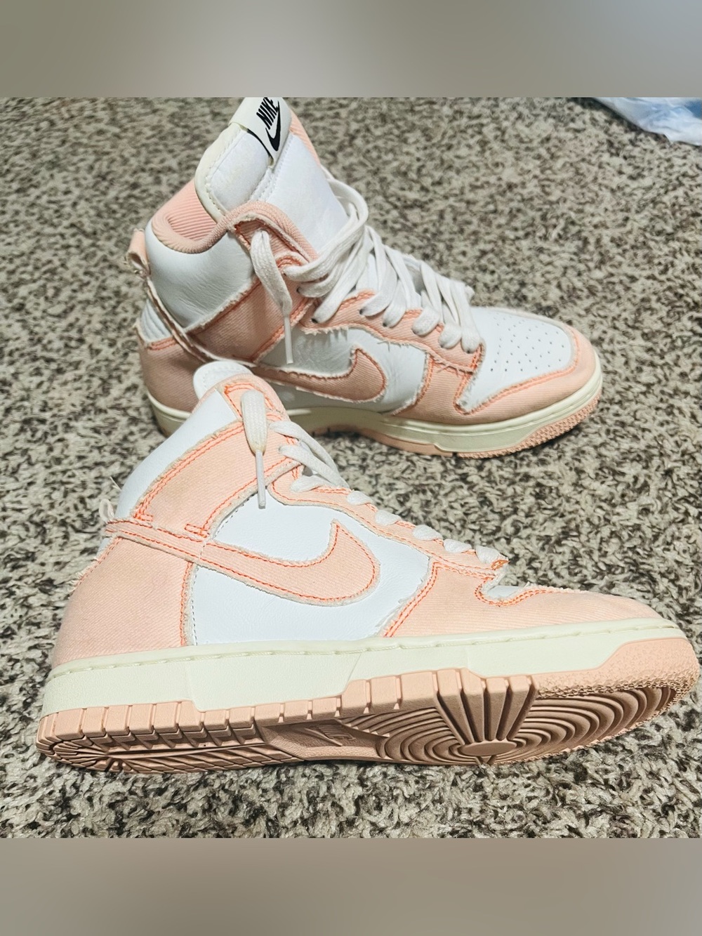 Nike Dunk High 1985 โArctic Orange Sneakers White Lather Frayed Canvas Sz 6.5